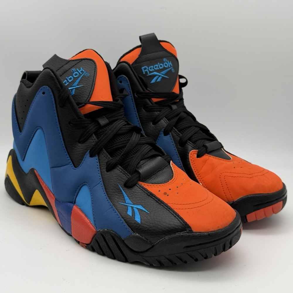 Reebok Kamikaze II Mid OKC Men's Size 10 V51942 Black Blue Orange Basketball